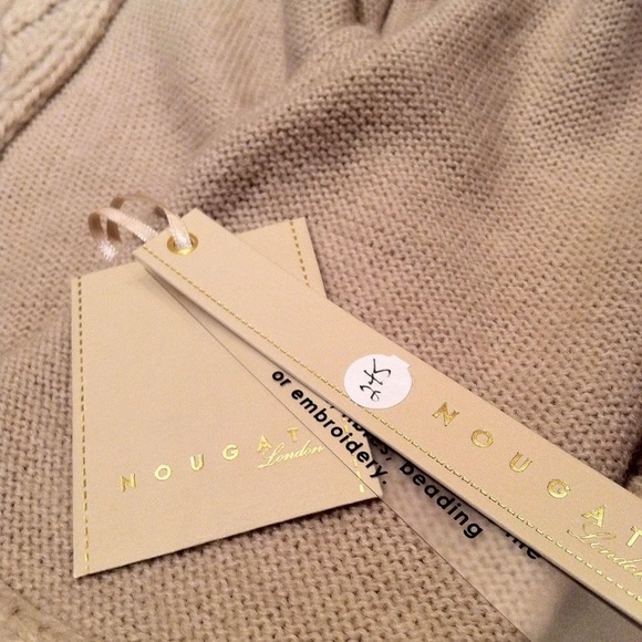 Nougat beige cardigan open front sweater NEW with tags - Picture 7 of 8